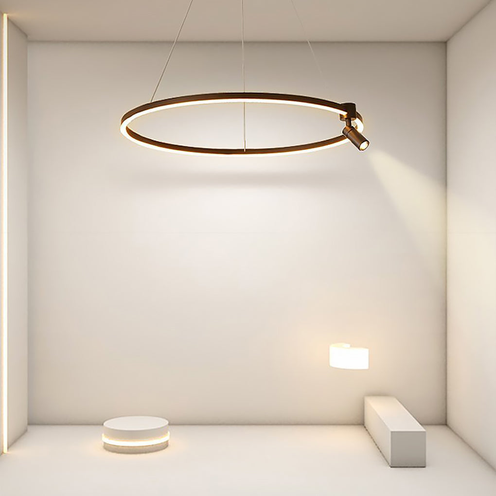 Simple Linear Modern Chandeliers Adjustable Angle Spotlight Circle Chandelier Design
