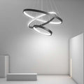 Round Shaped Modern Chandeliers 3 Rings Hanging LED Ceiling Lighting