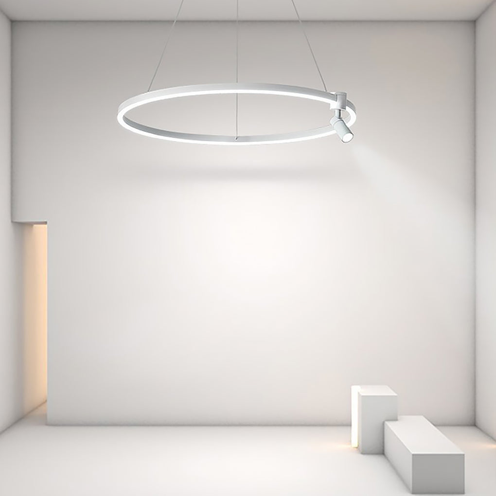 Simple Linear Modern Chandeliers Adjustable Angle Spotlight Circle Chandelier Design