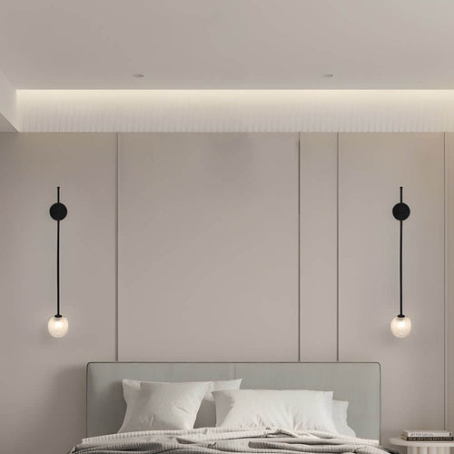 1 - Light Glass Bubble Globe Slim Wall Light