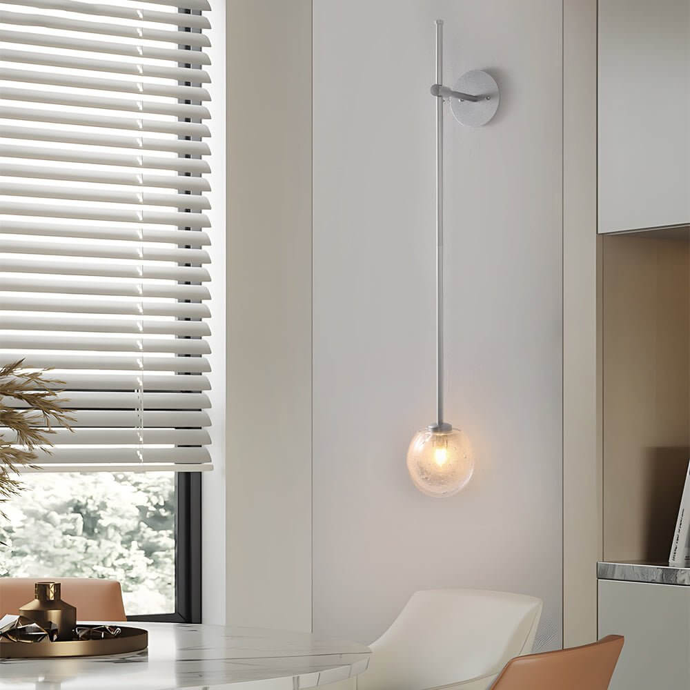 1 - Light Glass Bubble Globe Slim Wall Light