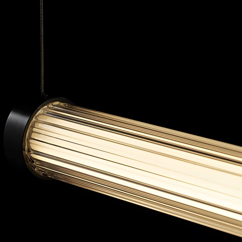1 - Light Glass Linear LED Island Pendant Light