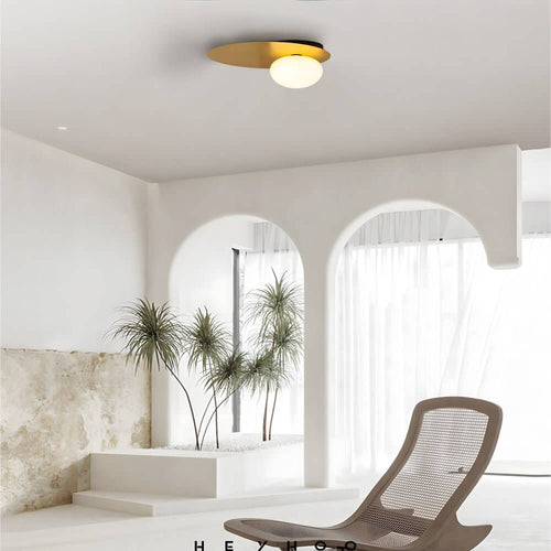 1 - Light LED Oval Metal White Glass Flush Mount Ceiling Light