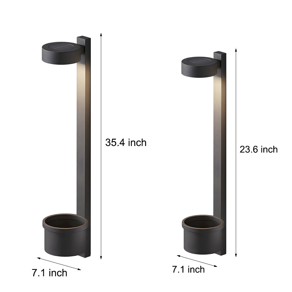 1 - Light Solar Wall Mounted Plant Stand Outdoor Wall Light with Planter