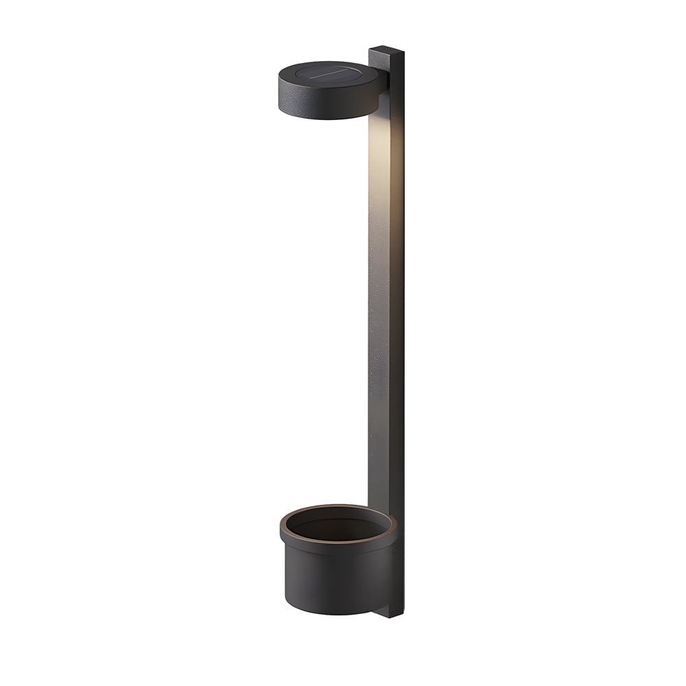 1 - Light Solar Wall Mounted Plant Stand Outdoor Wall Light with Planter