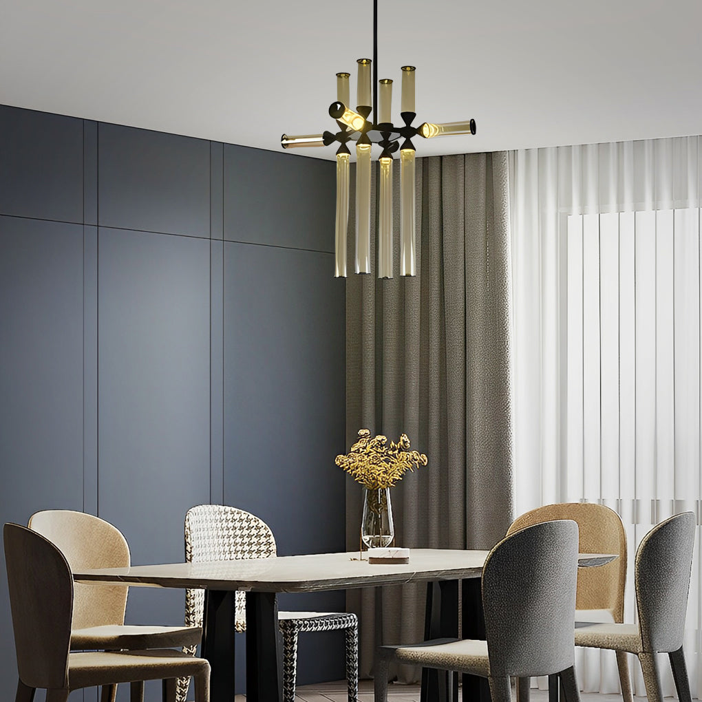 Creative Spliced Glass Tube LED Minimalist Nordic Chandelier Pendant Lightings