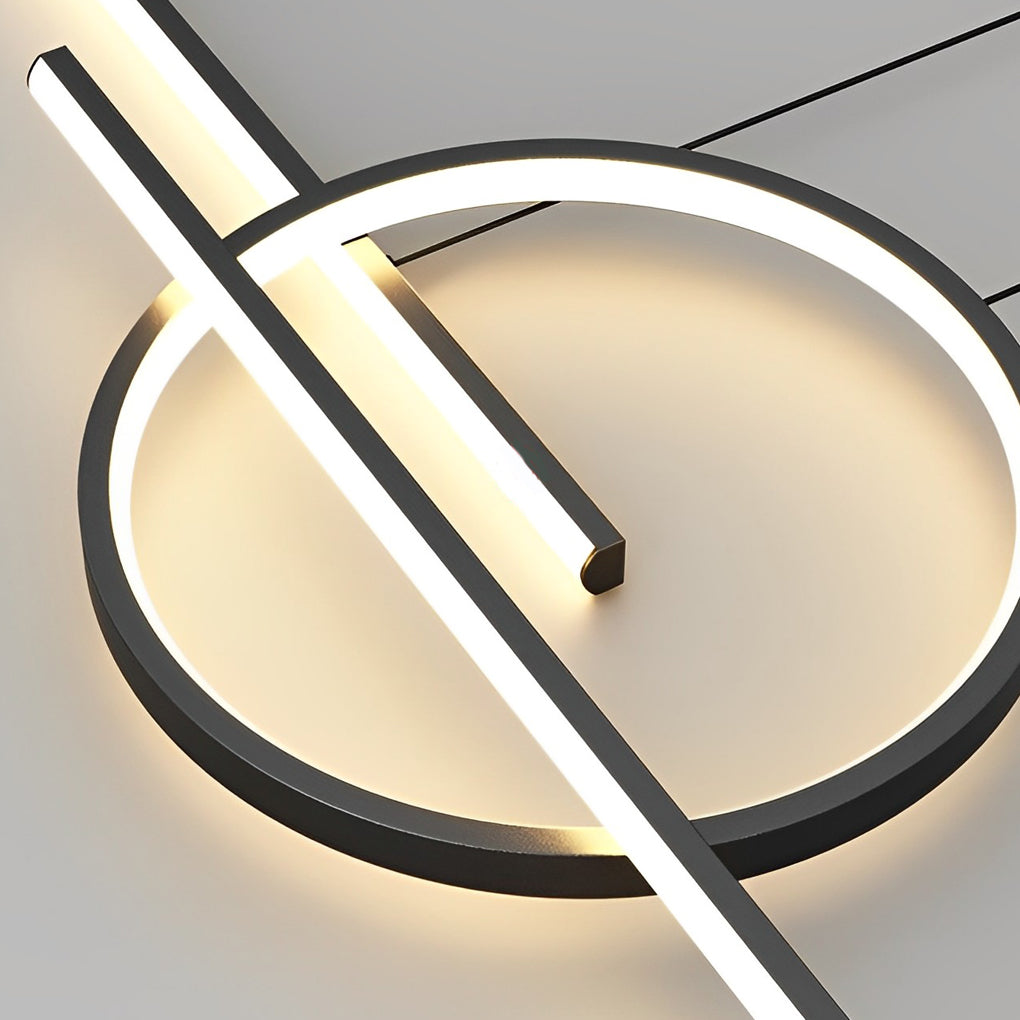 Circles Three Step Dimming Stepless Dimmable Chandeliers with LED Strip Design