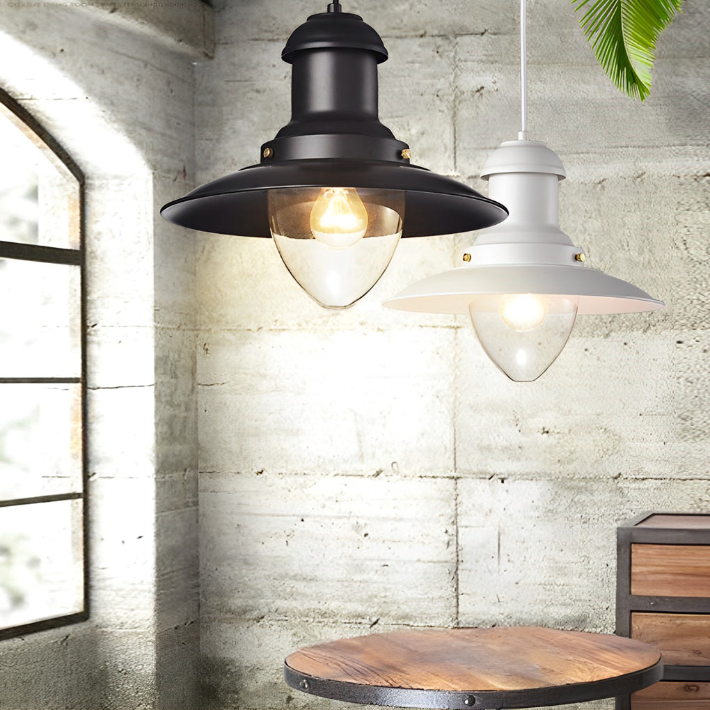 Round Retro Metal Hat Industrial Style Small Chandelier Pendant Lightings