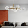 8 Lights Glass Shade LED Postmodern Chandelier Dining Room Light Fixtures - Dazuma