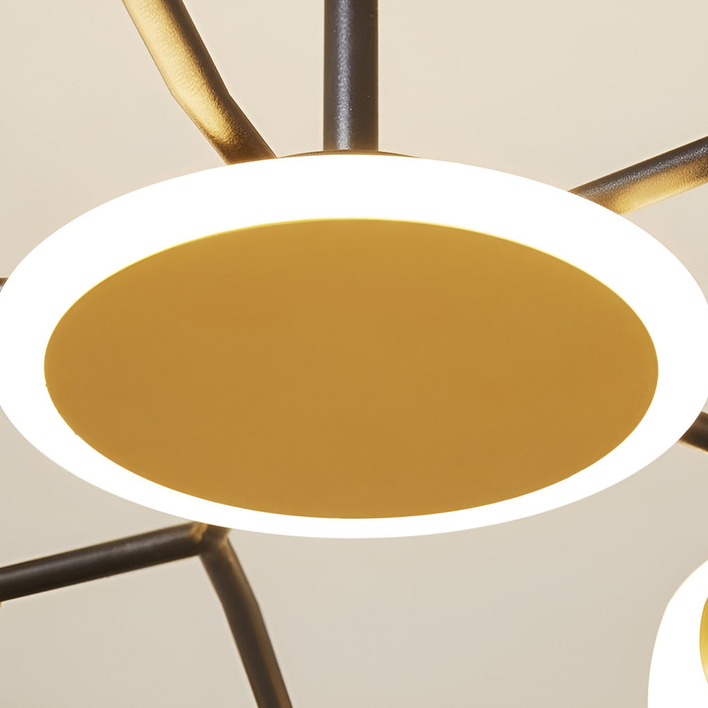 6 Lights Circles LED Modern Ceiling Lights Chandelier Hanging Light Fixture