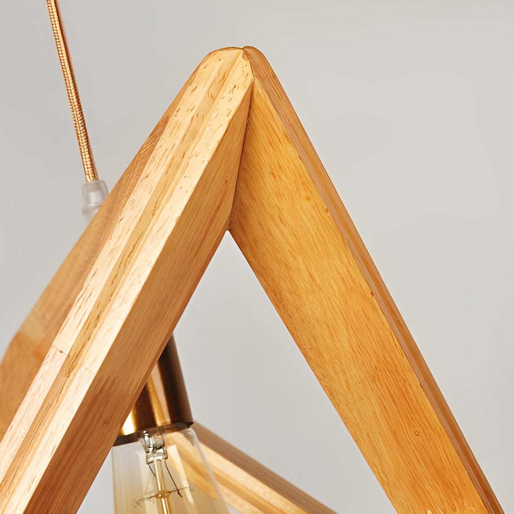 Creative Wood Frame Geometric Art Minimalist Nordic Pendant Lightings