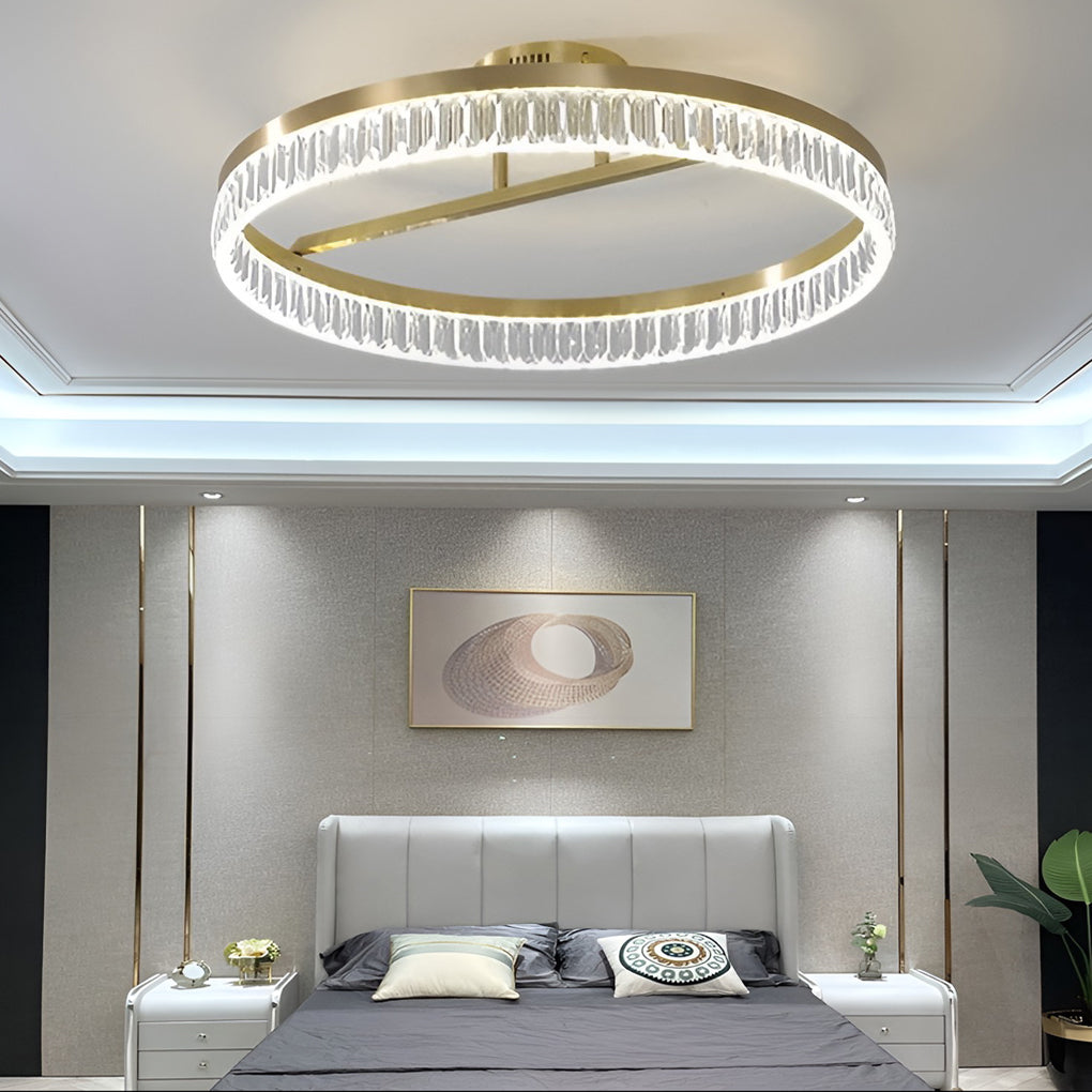 Minimalist Round LED 60W Gold Modern Ceiling Light Fixture Flush Mount Lighting