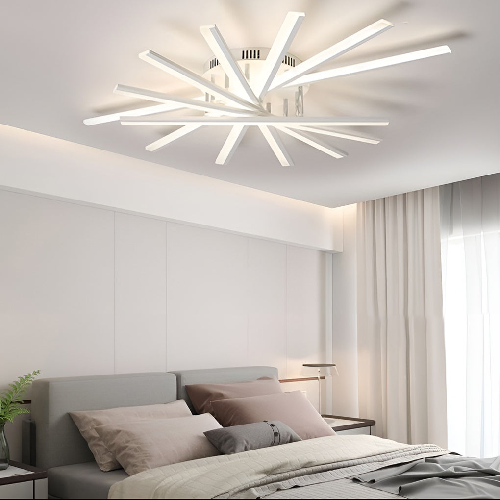 Creative Strip Stepless Dimming LED White Nordic Ceiling Lightings Chandelier