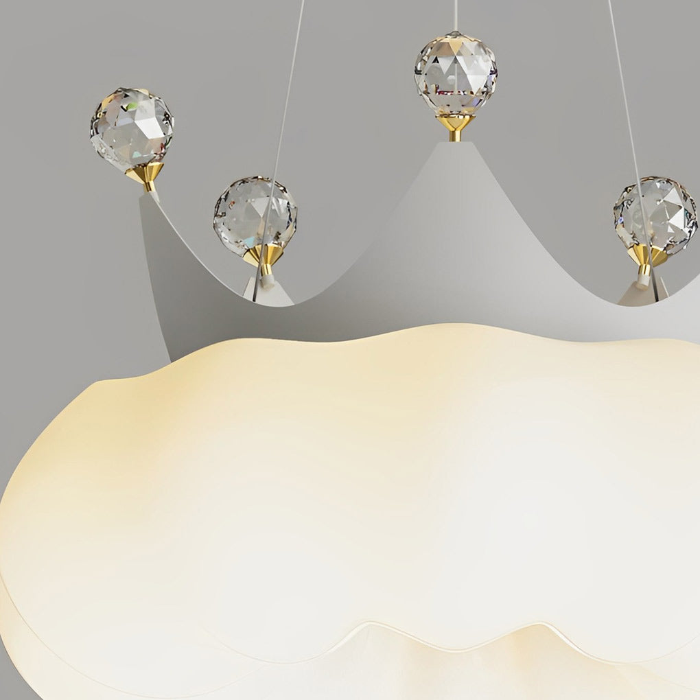 Clouds Crystal Crowns LED Three Step Dimming Ins Modern Chandelier Light Design