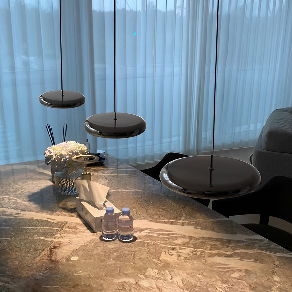 Minimalist Round Mirrored Aluminum Acrylic LED Modern Chandelier Light Design