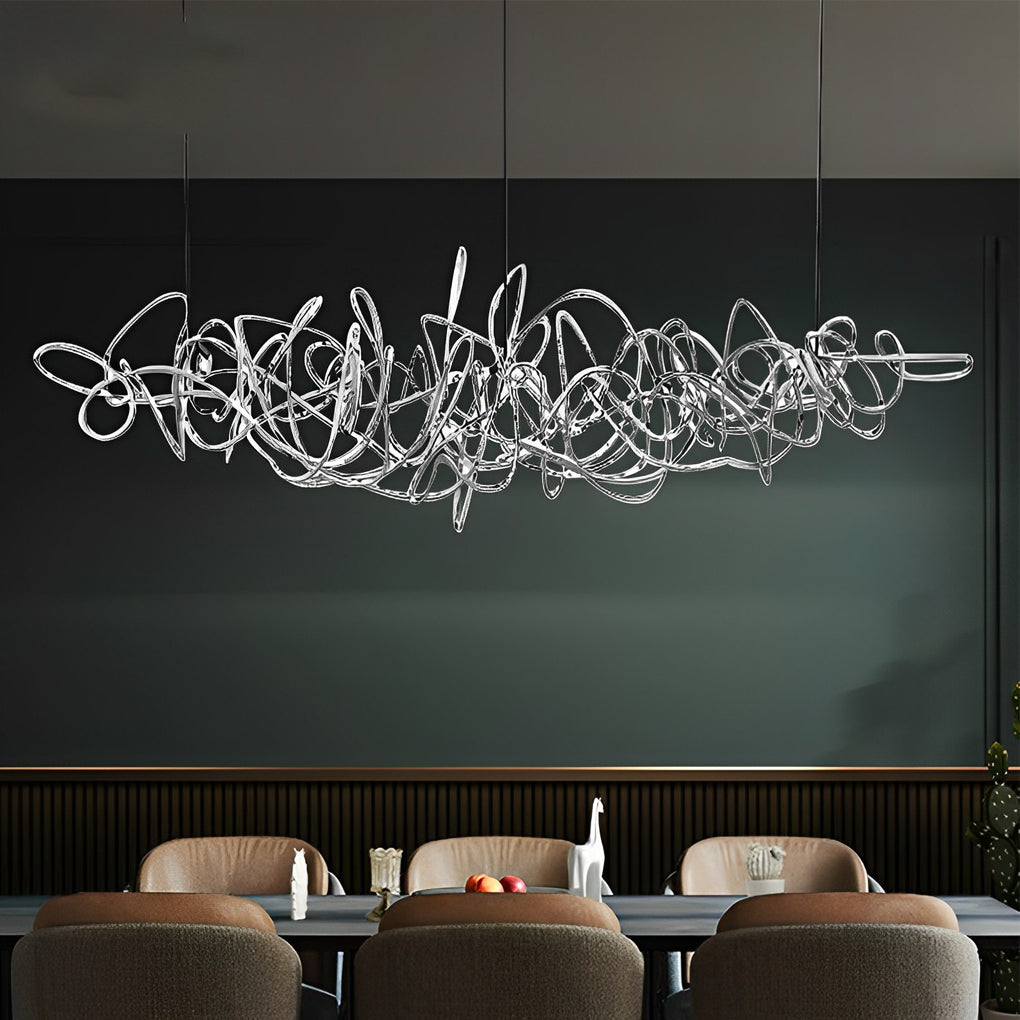 Irregular Creative Electroplate Hardware LED Postmodern Chandelier Design