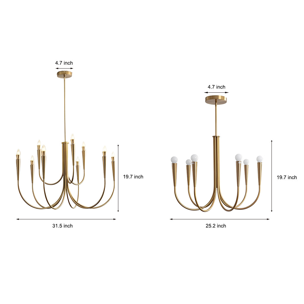 6/9-Light Retro Candlelight 3 Step Dimming LED French Style Chandelier Design