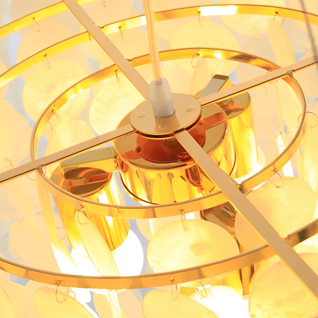 Round Shells Pieces Electroplated Iron LED Nordic Chandelier Pendant Lightings