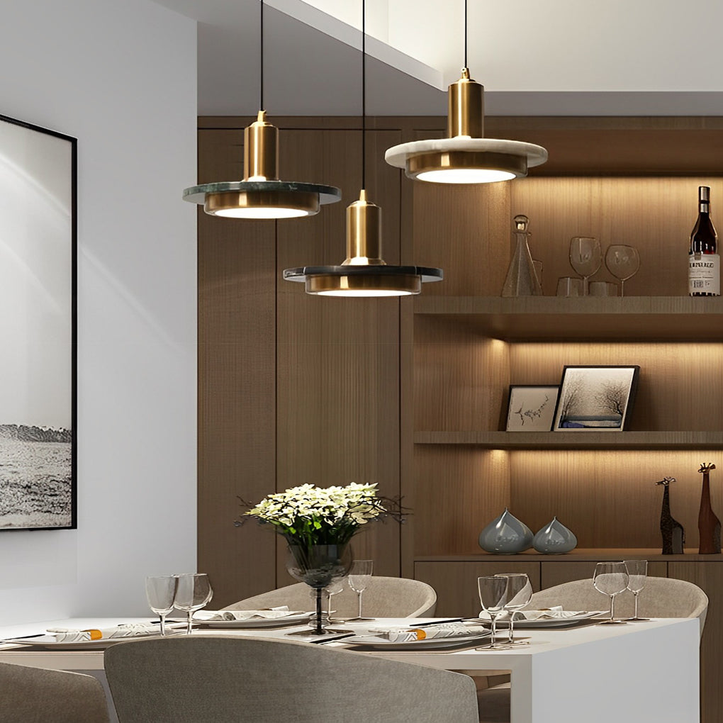 Round Flying Saucer Shape Electroplated Iron LED Modern Pendant Lightings