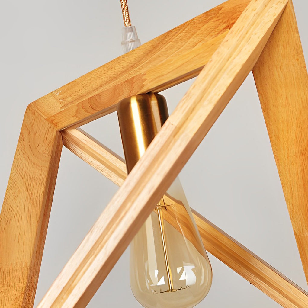 Creative Wood Frame Geometric Art Minimalist Nordic Pendant Lightings