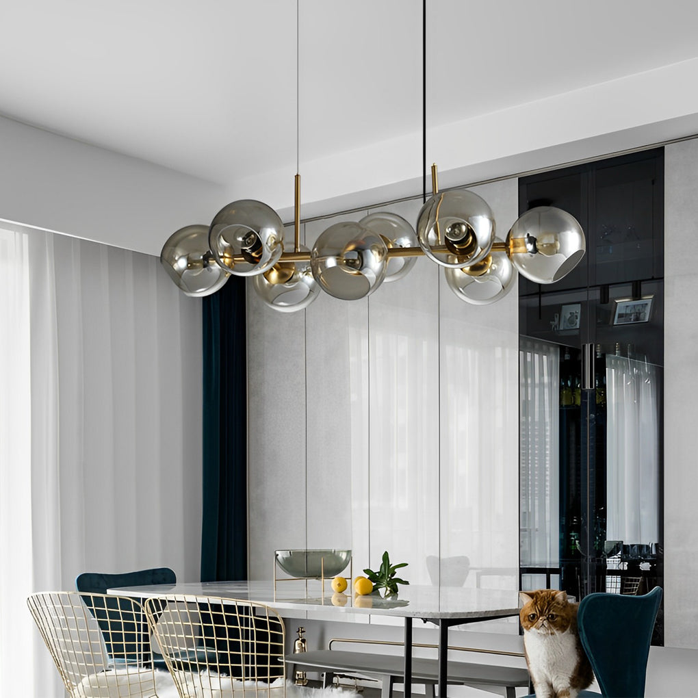 8 Lights Glass Shade LED Postmodern Chandelier Dining Room Light Fixtures Design