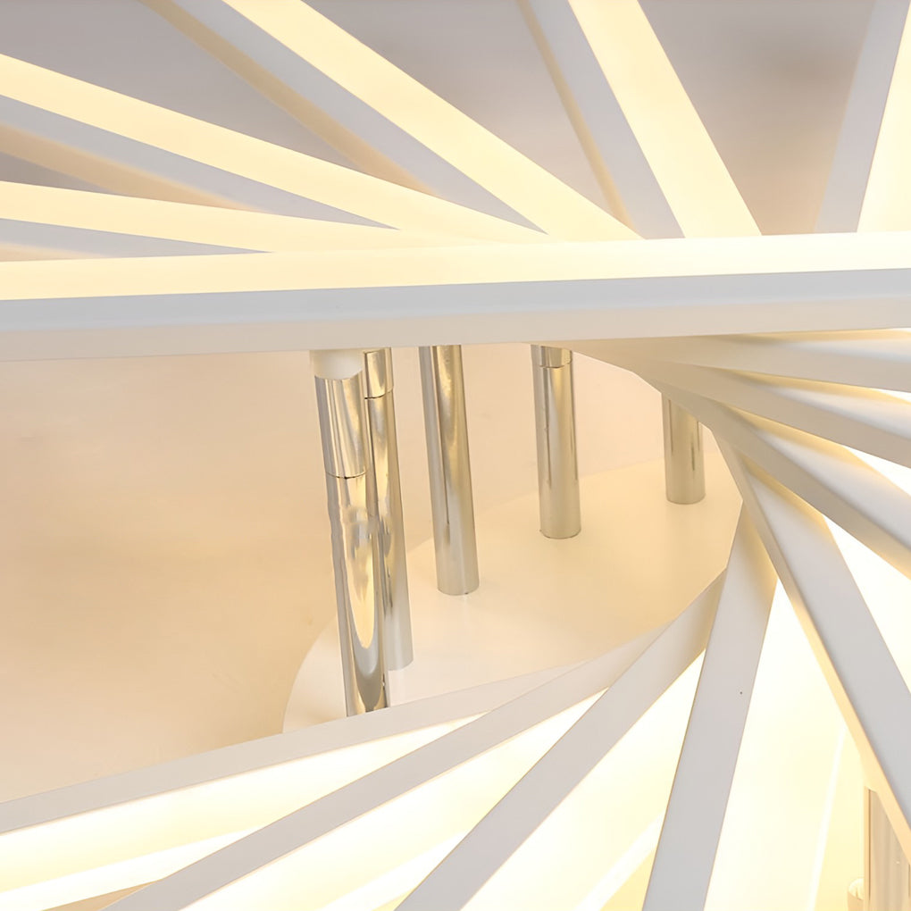 Creative Strip Stepless Dimming LED White Nordic Ceiling Lightings Chandelier