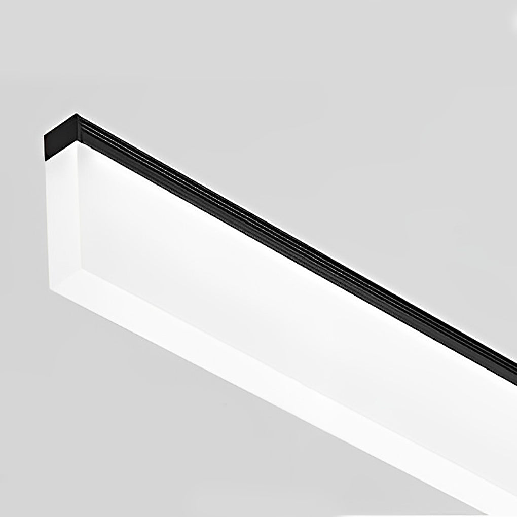 Minimalist Linear Strip Stepless Dimming LED Black Modern Chandelier Design