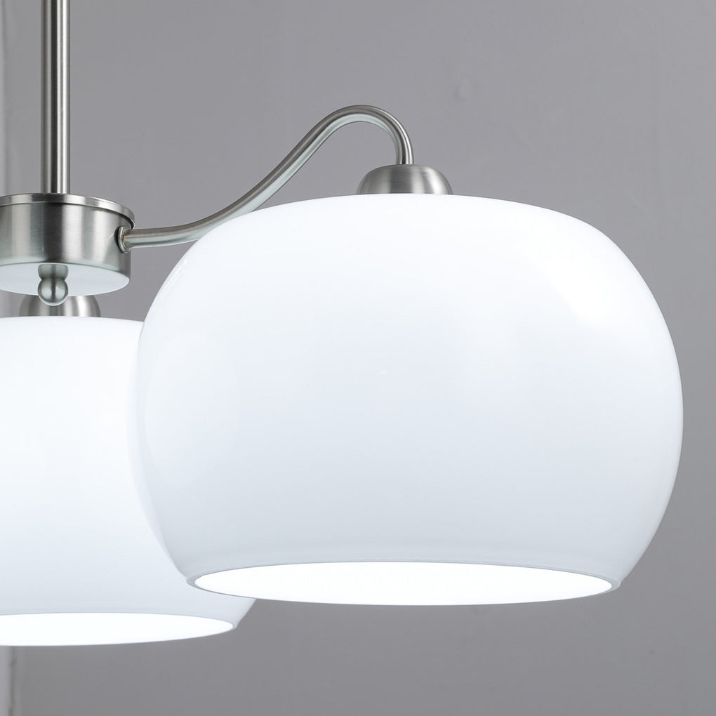 3 Lights Glass E27 White Vintage Chandelier Pendant Light Hanging Light Fixture