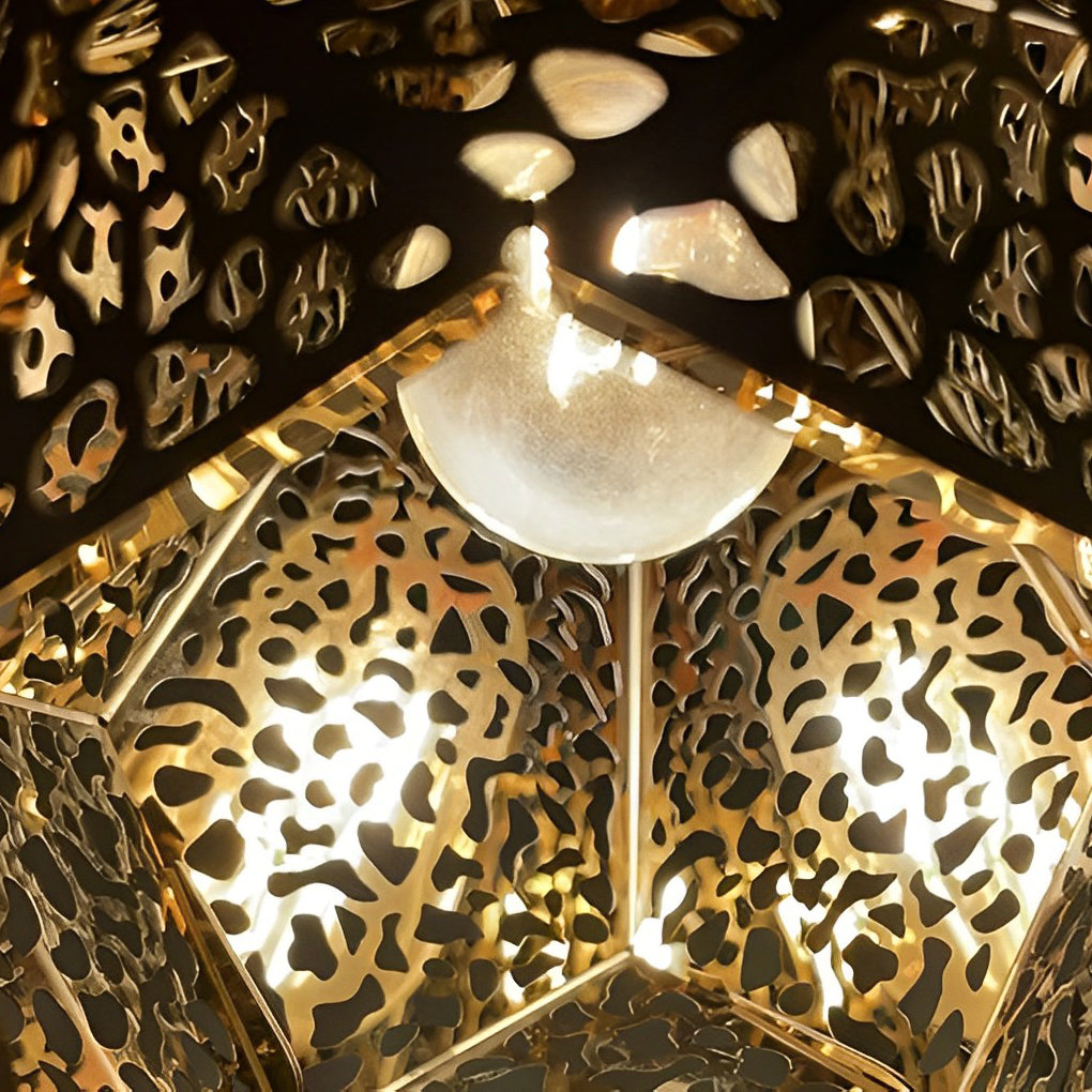 Hollow Stainless Steel Gourd Electroplated Postmodern Chandelier Design