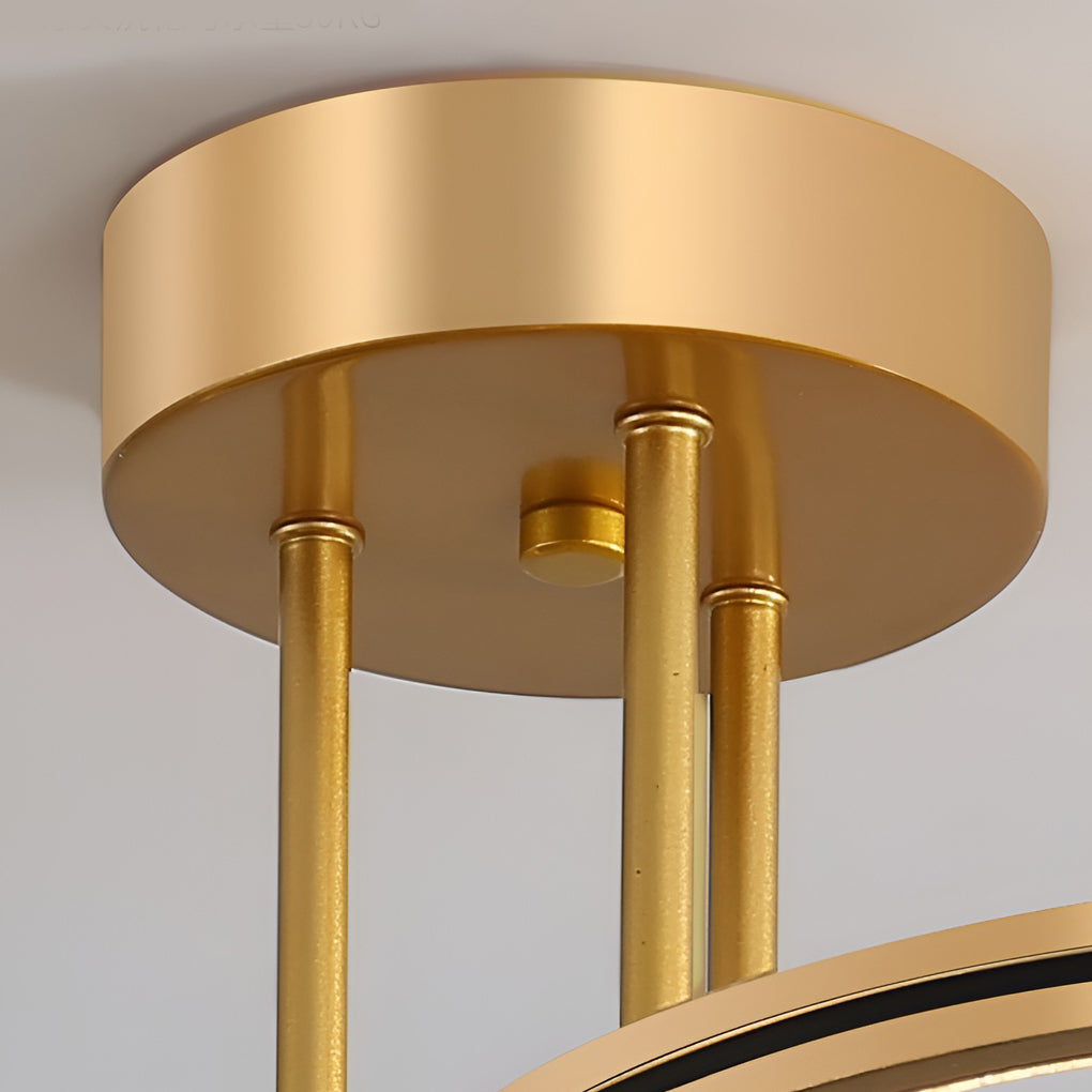 Minimalist 3 Ring Metal Nordic Ceiling Lights Chandelier Hanging Light Fixture