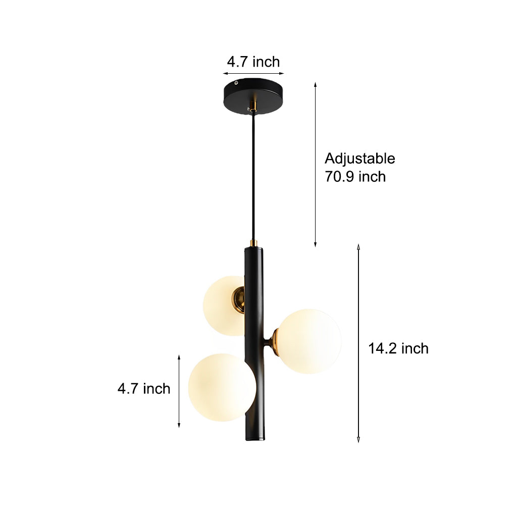 3 Glass Balls LED Creative Personality Nordic Dining Room Chandelier Light Design