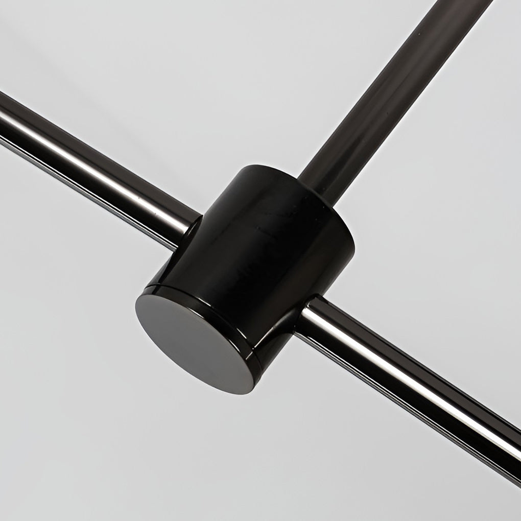 Geometric Linear Electroplating Black Modern Chandelier Hanging Ceiling Lightings