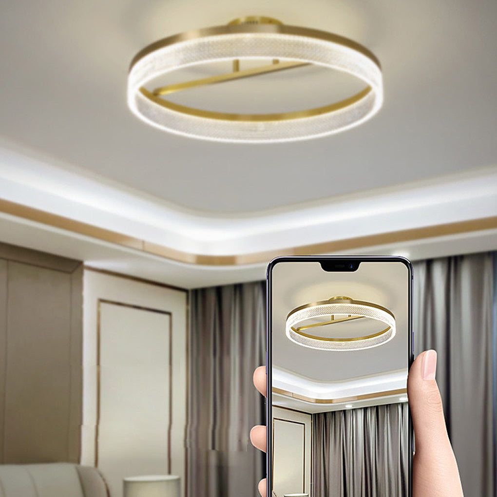 Minimalist Round LED 60W Gold Modern Ceiling Light Fixture Flush Mount Lighting