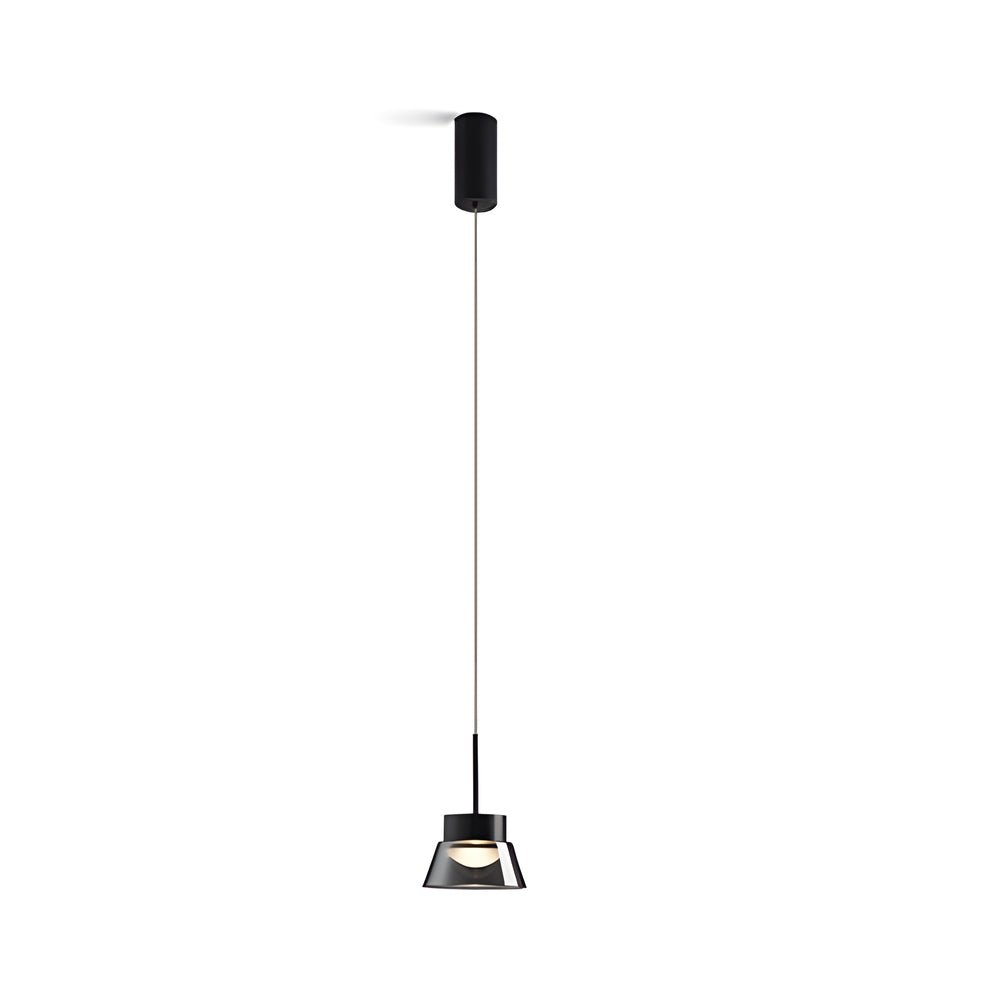 1/2 - Light Smoked Gray Glass Pendant Light LED Island Glass Chandelier Black Hanging Ceiling Lamp for Bedroom