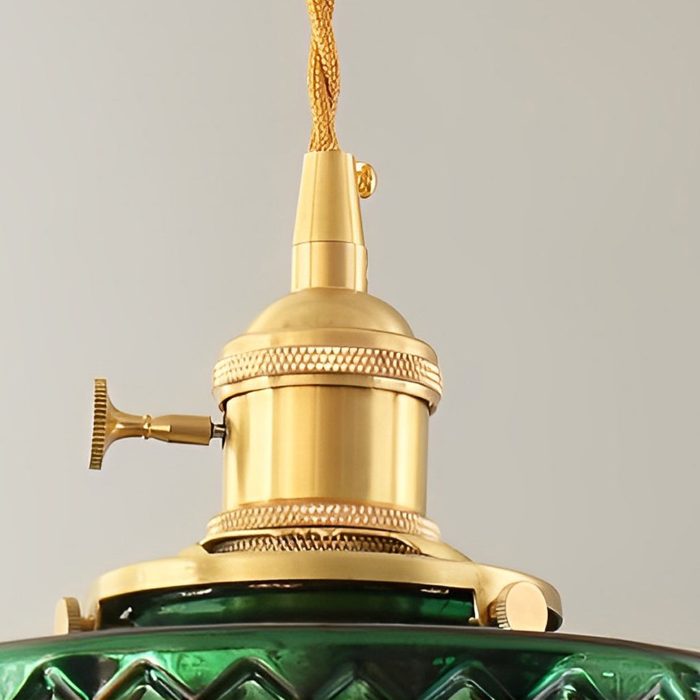Creative Personality LED Copper Glass Green Retro Nordic Pendant Lightings