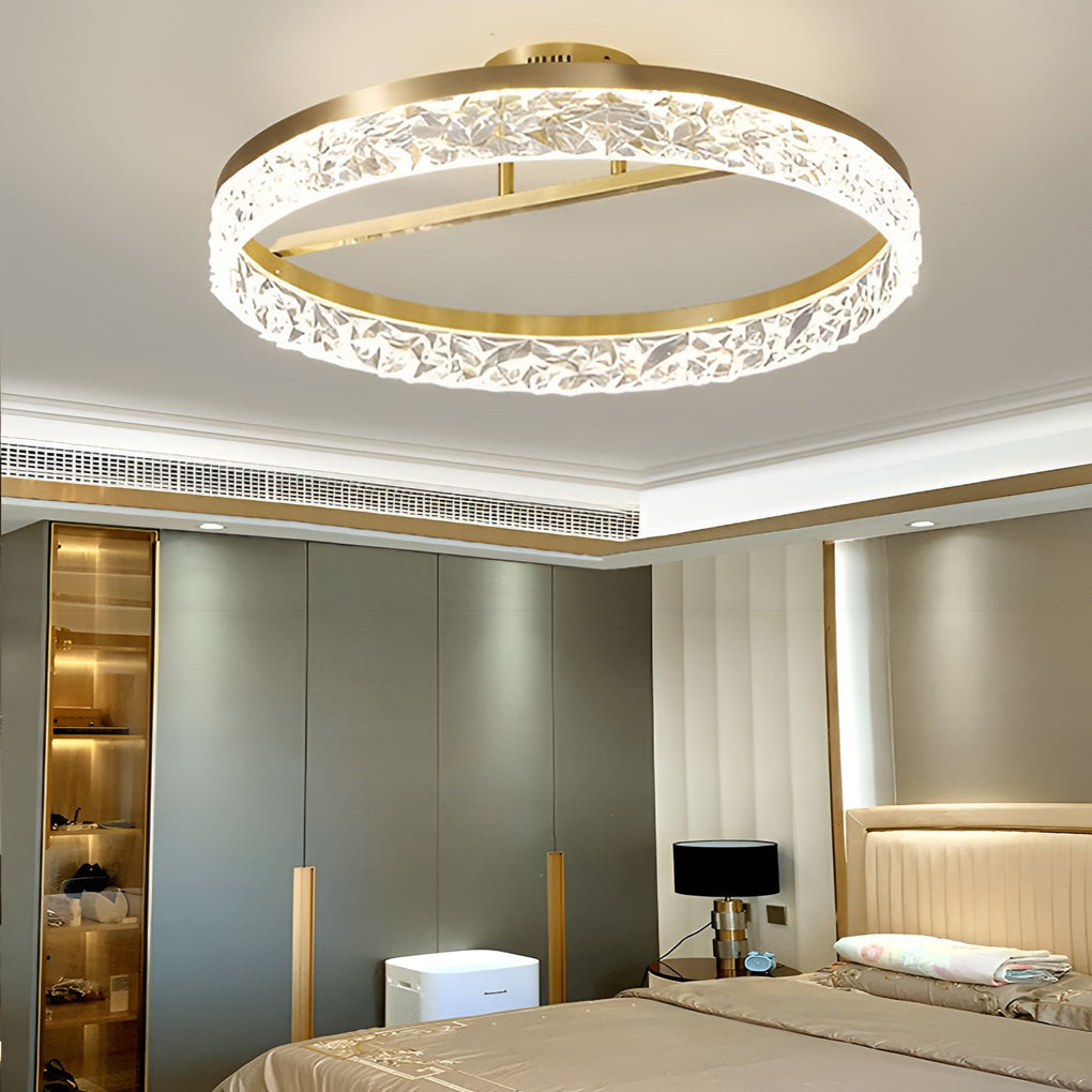 Minimalist Round LED 60W Gold Modern Ceiling Light Fixture Flush Mount Lighting