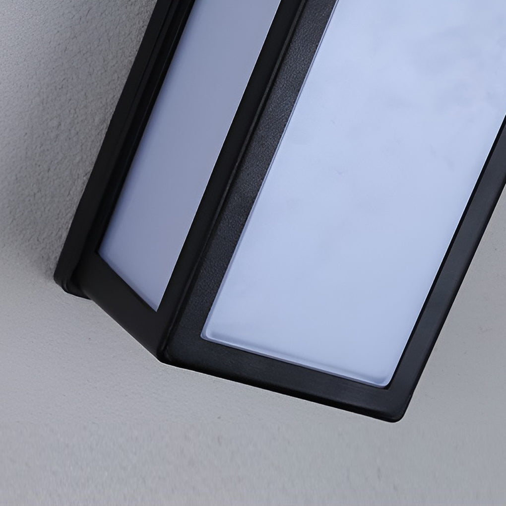 [Open-Box] White Rectangle LED Waterproof Motion Sensor Black Modern Wall Sconce Lighting