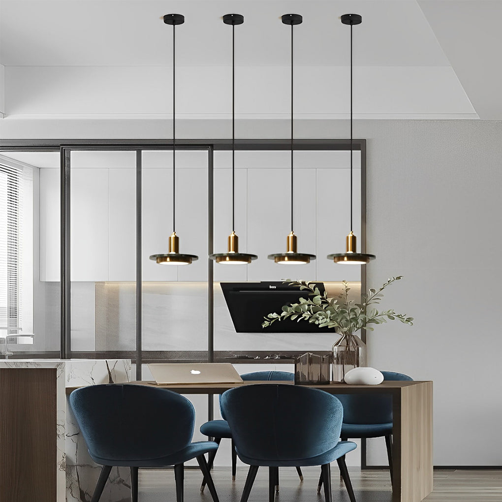 Round Flying Saucer Shape Electroplated Iron LED Modern Pendant Lightings