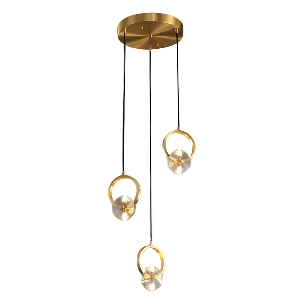 1/3 - Light Round Copper Crystal LED Pendant Light