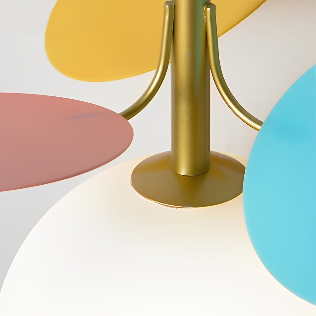 Colorful Creative Glass Flower Leaves Nordic Pendant Lightings Chandelier