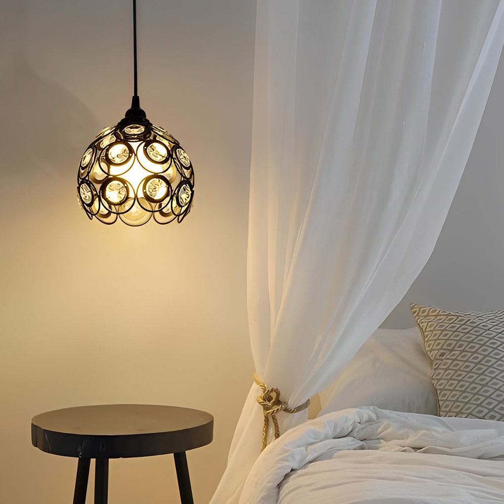 Retro Creative Metal Lantern Cage Shape Industrial Style Chandelier with Button Switch Design
