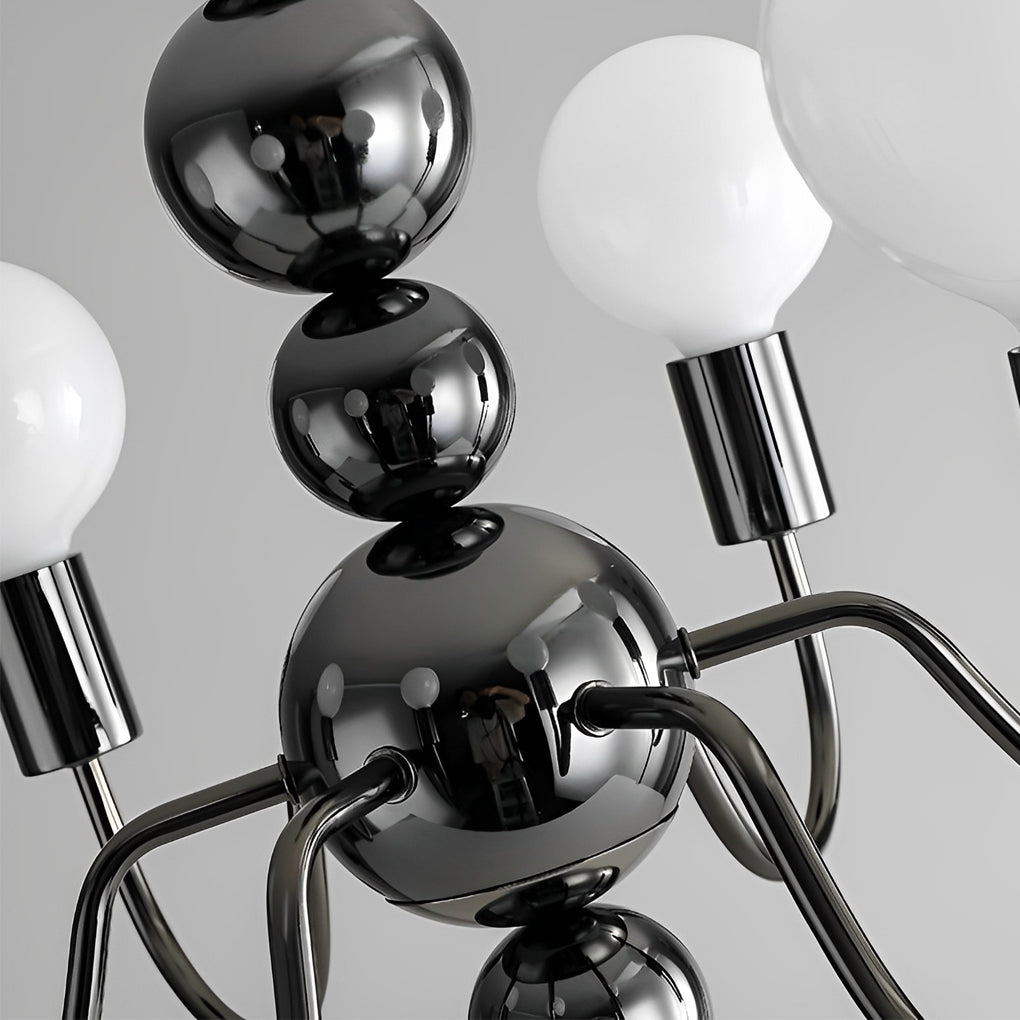 Iron Electroplating Glass Ball Shade Minimalist French Style Chandelier Design
