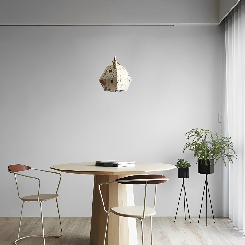 Retro Creative Terrazzo Concrete Eye Protection Nordic LED Chandelier Design