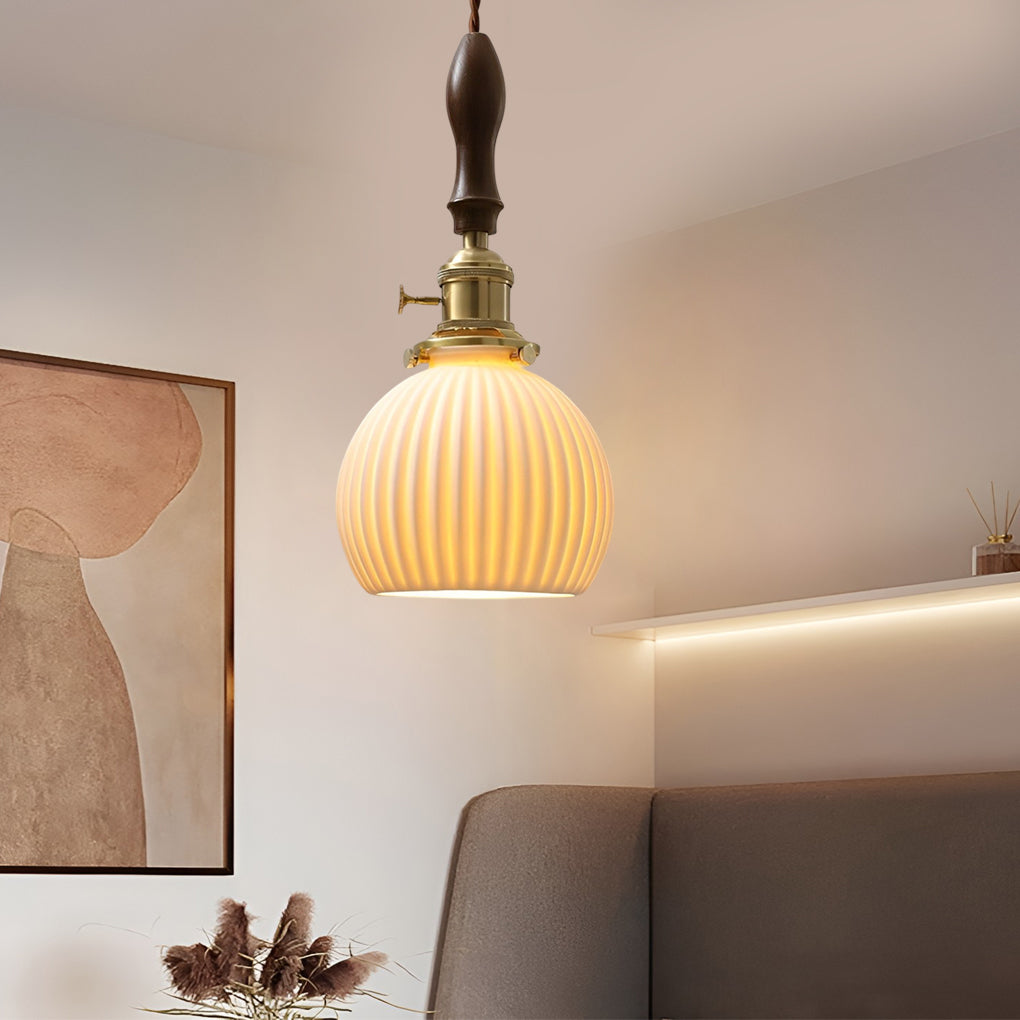 Creative Ceramic Copper LED 12W Nordic Pendant Light Plug in Wall Light Fixture