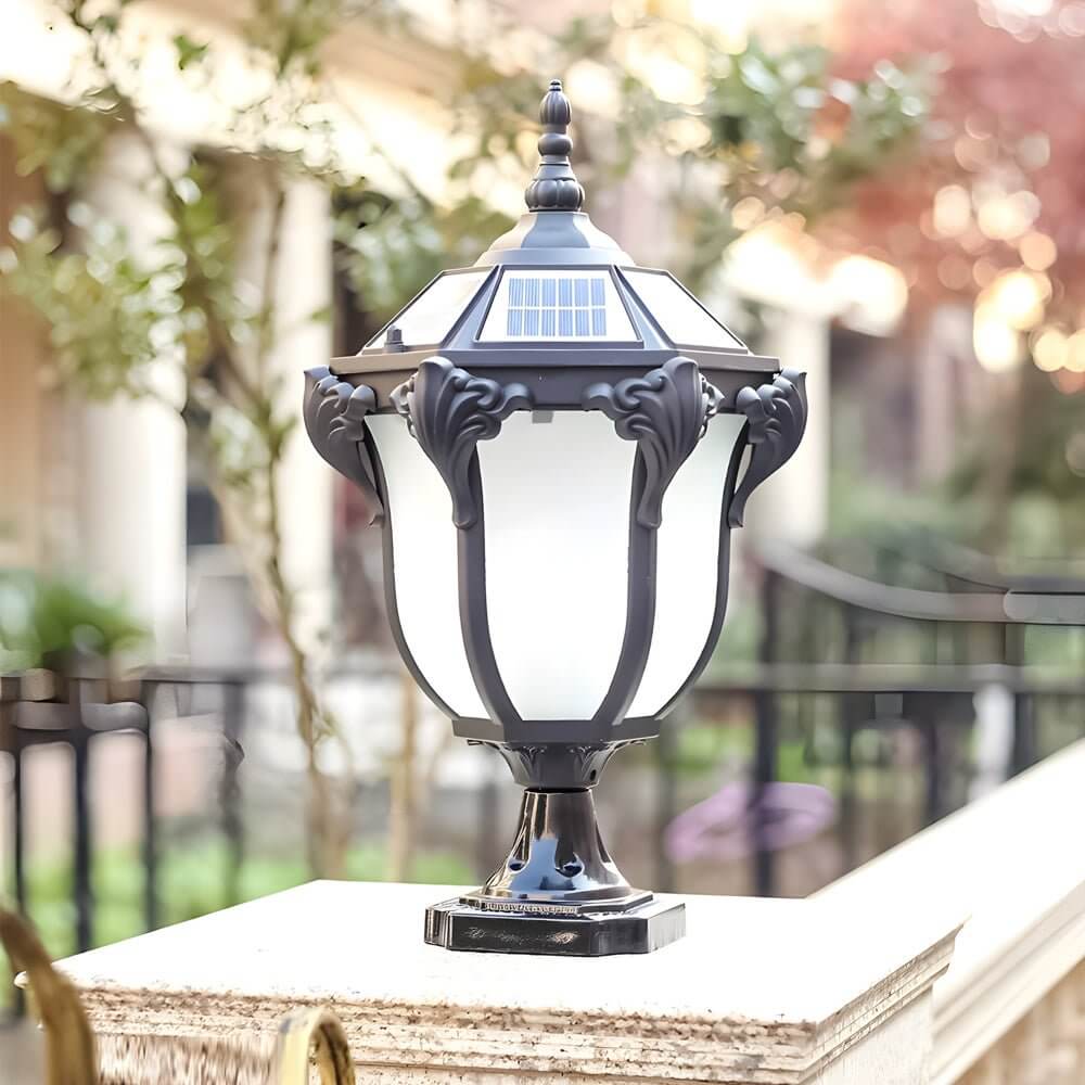 14.6 - /17.7 - inch H Black/Bronze Solar LED Outdoor Pier - Mount Post Light