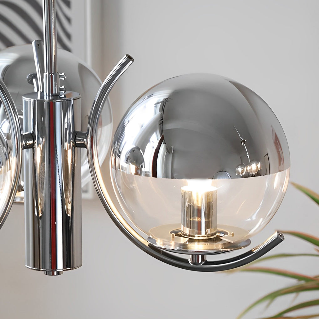 4/5 Lights Glass Globe Ball Electroplating Iron Nordic Chandelier Light Design