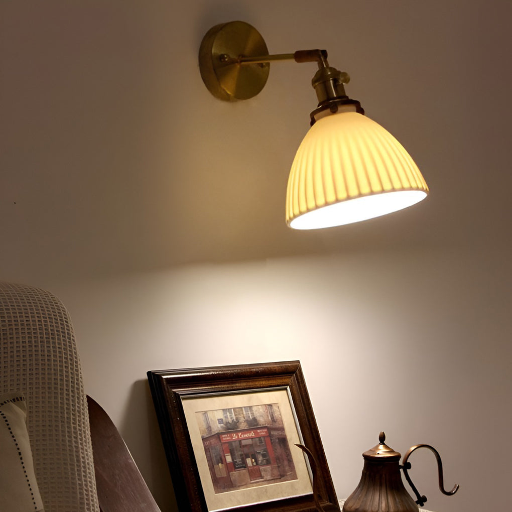 Creative Ceramic Copper LED 12W Nordic Pendant Light Plug in Wall Light Fixture