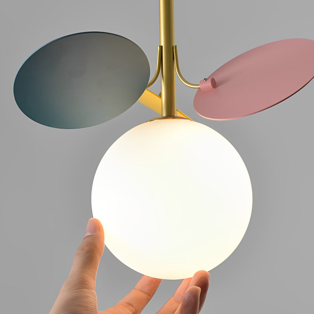 Colorful Creative Glass Flower Leaves Nordic Pendant Lightings Chandelier