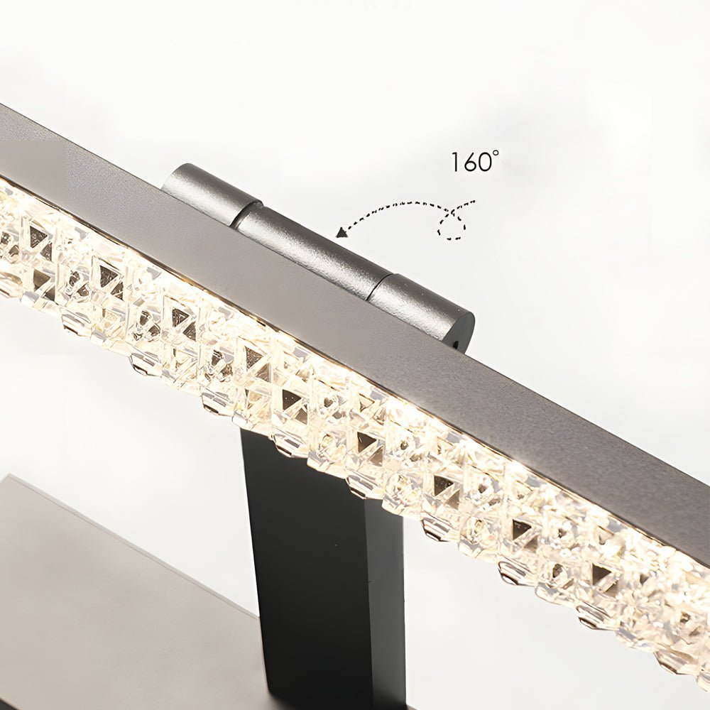 160° Adjustable LED Bathroom Vanity Light with Crystal - Inspired Acrylic Shade, Dimmable