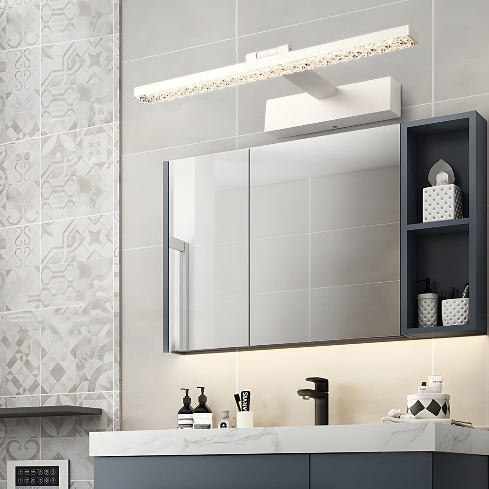 160° Adjustable LED Bathroom Vanity Light with Crystal - Inspired Acrylic Shade, Dimmable